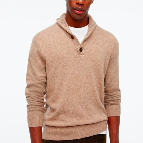 J. Crew Men's Lambswool Shawl-Collar
Pullover Sweater Marled Indigo Slim Large - Picture 11 of 11